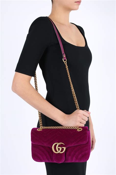 gucci marmont velvet shoulder bag|authentic gucci marmont small bag.